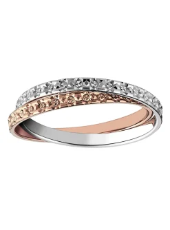 Alliance 2 anneaux antrelacés ciselés or 9 carats