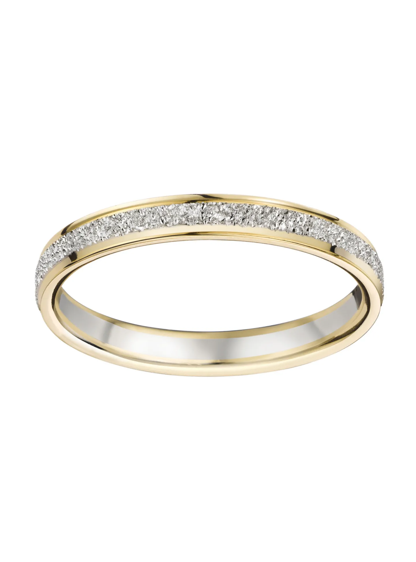 Alliance bicolore 9 carats effet diamanté