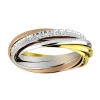 Alliance Brillaxis 7 anneaux entrelacés or 9 carats