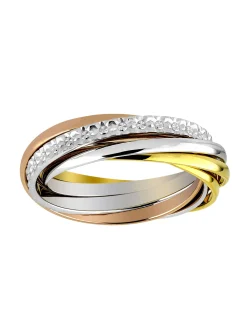 Alliance Brillaxis 7 anneaux entrelacés or 9 carats