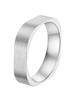 Alliance Brillaxis carrée or blanc 9 carats brossée