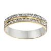 Alliance Brillaxis deux ors effet diamanté 2 rangs