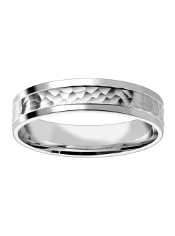 Alliance Brillaxis or blanc 9 carats polie/martelée
