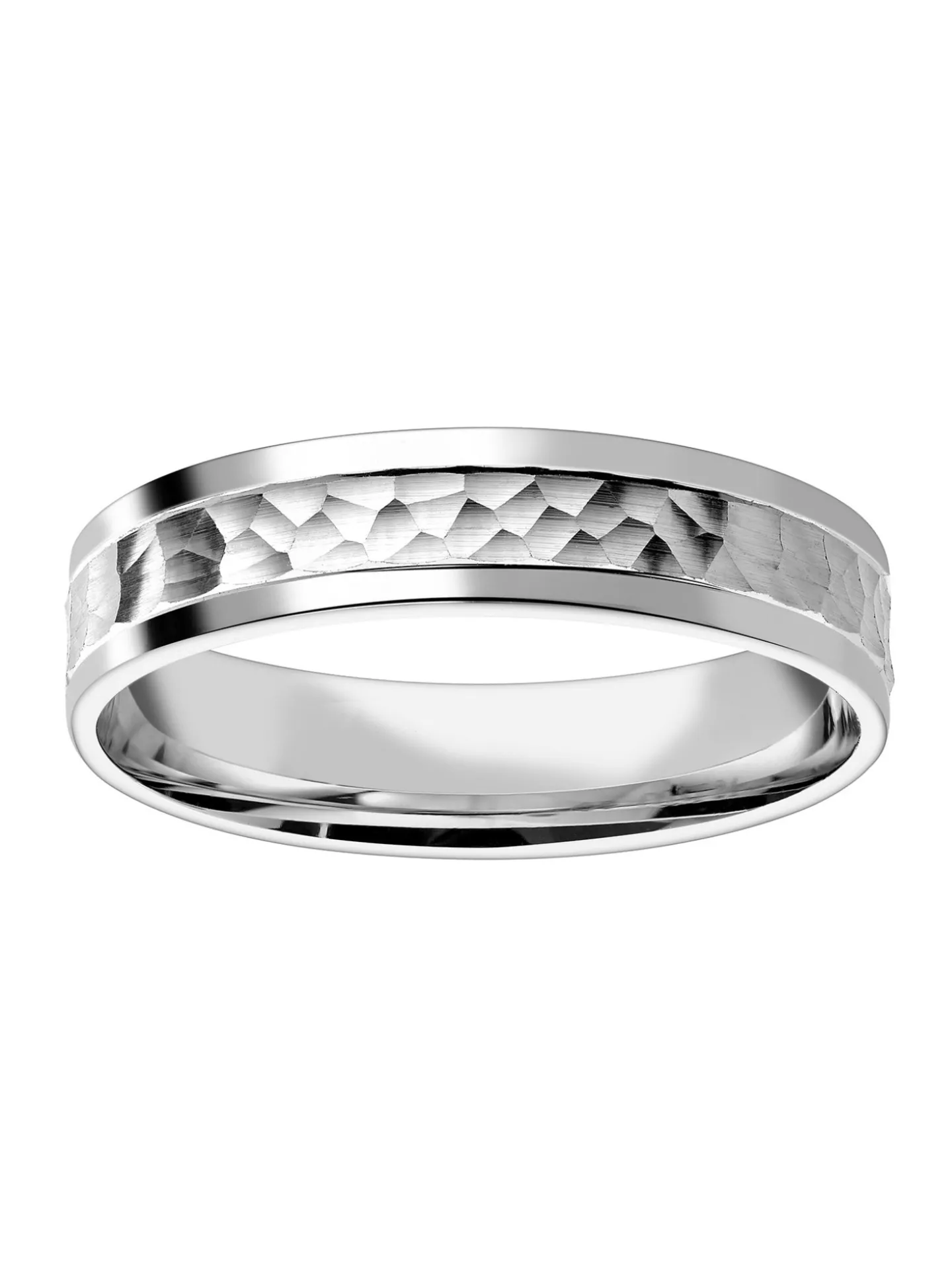 Alliance Brillaxis or blanc 9 carats polie/martelée