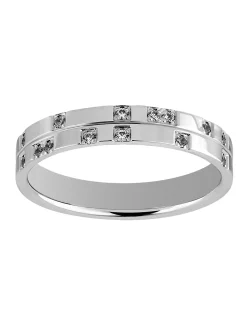 Alliance Brillaxis or blanc 9 carats diamants