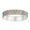 Alliance Brillaxis or ciselé rose et blanc carats
