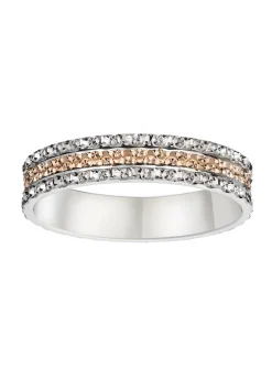 Alliance Brillaxis or ciselé rose et blanc carats