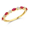 Alliance Brillaxis or jaune 18 carat rubis diamants