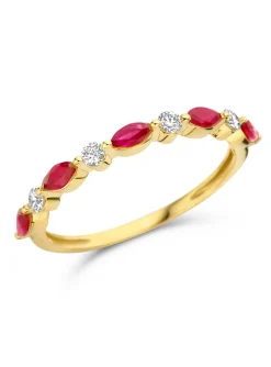 Alliance Brillaxis or jaune 18 carat rubis diamants