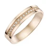 Alliance Brillaxis or rose 9 carats diamants