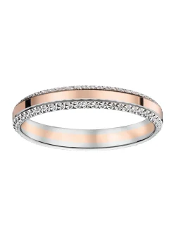 Alliance Brillaxis or rose et blanc effet diamanté