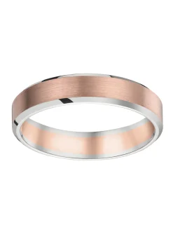 Alliance Brillaxis or rose et blanc 9 carats_x005f_x000D_brossée/polie