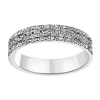 Alliance Brillaxis trois rangs ciselés or 9 carats