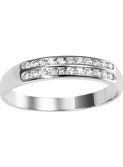 Alliance dame diamants or 18 carats