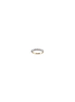 Alliance demi tour diamants deux ors 18 carats
