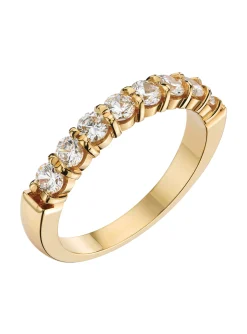 Alliance demi tour diamants or jaune 18 carats