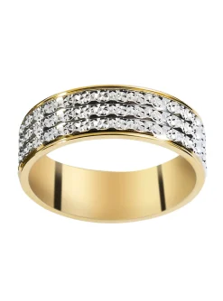Alliance deux ors effet diamanté 18 carats