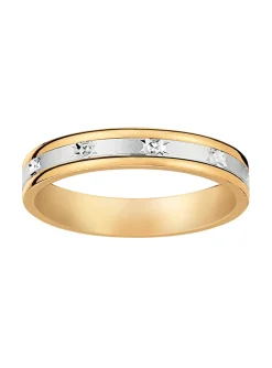 Alliance deux ors effet diamantée 18 carats