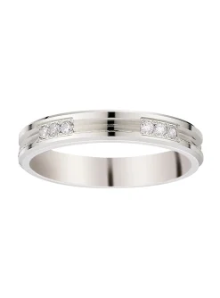 Alliance diamant serti grain or 18 carats