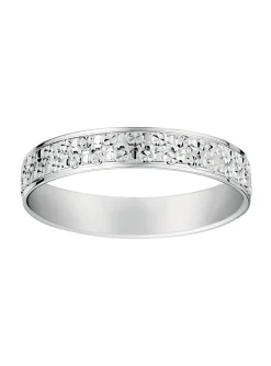 Alliance effet diamanté or blanc 18 carats