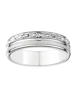 Alliance effet diamanté or blanc 18 carats