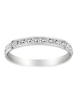 Alliance effet diamanté or blanc 18 carats
