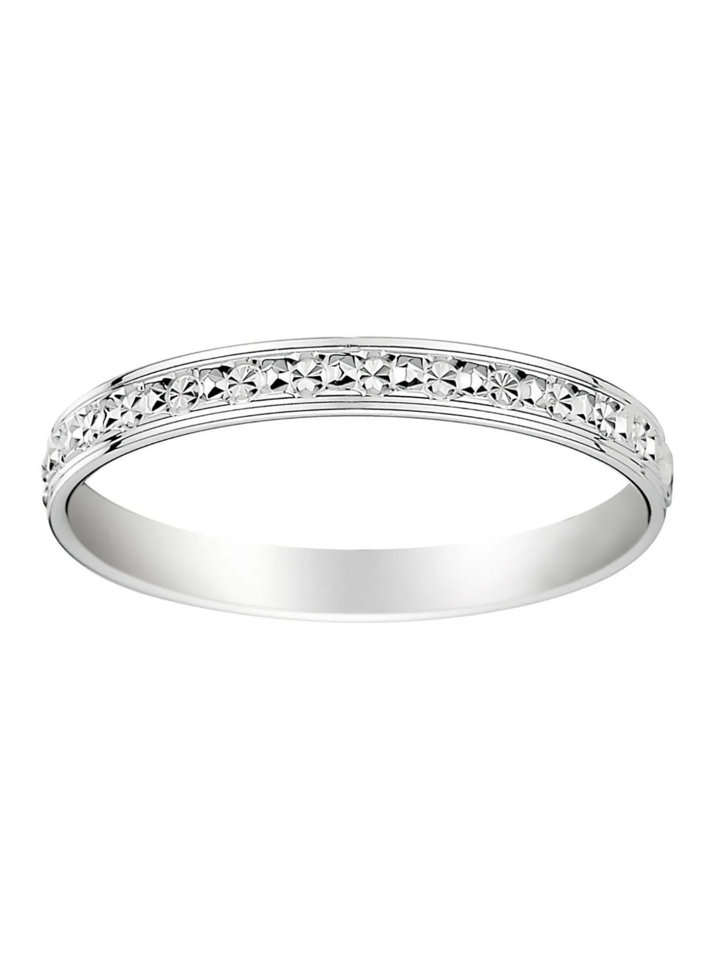 Alliance effet diamanté or blanc 18 carats