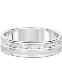 Alliance effet diamanté or blanc 18 carats
