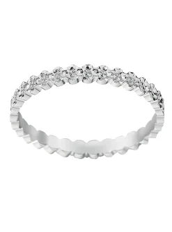Alliance effet diamantée or blanc 18 carats