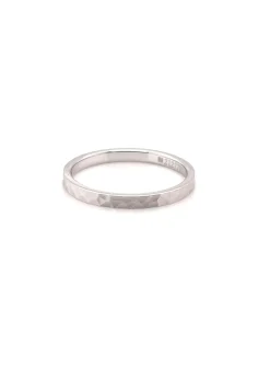 Alliance en or blanc 9 carats martelée