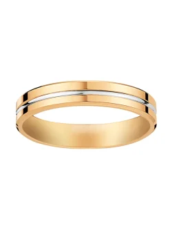 Alliance femme ruban bicolore 18 carats