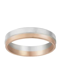 Alliance homme Brillaxis or rose et blanc 9 carats