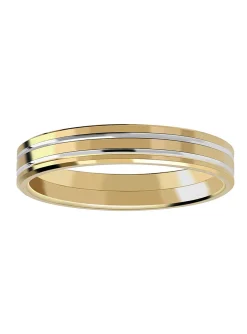 Alliance homme ruban confort bicolore 9 carats