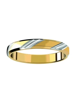 Alliance moderne bicolore or 18 carats