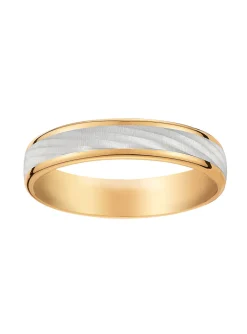 Alliance moderne bicolore or 18 carats