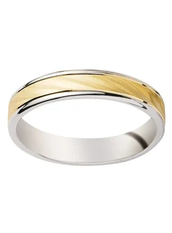 Alliance moderne bicolore or 18 carats