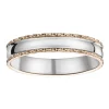 Alliance moderne effet diamanté or blanc et rose