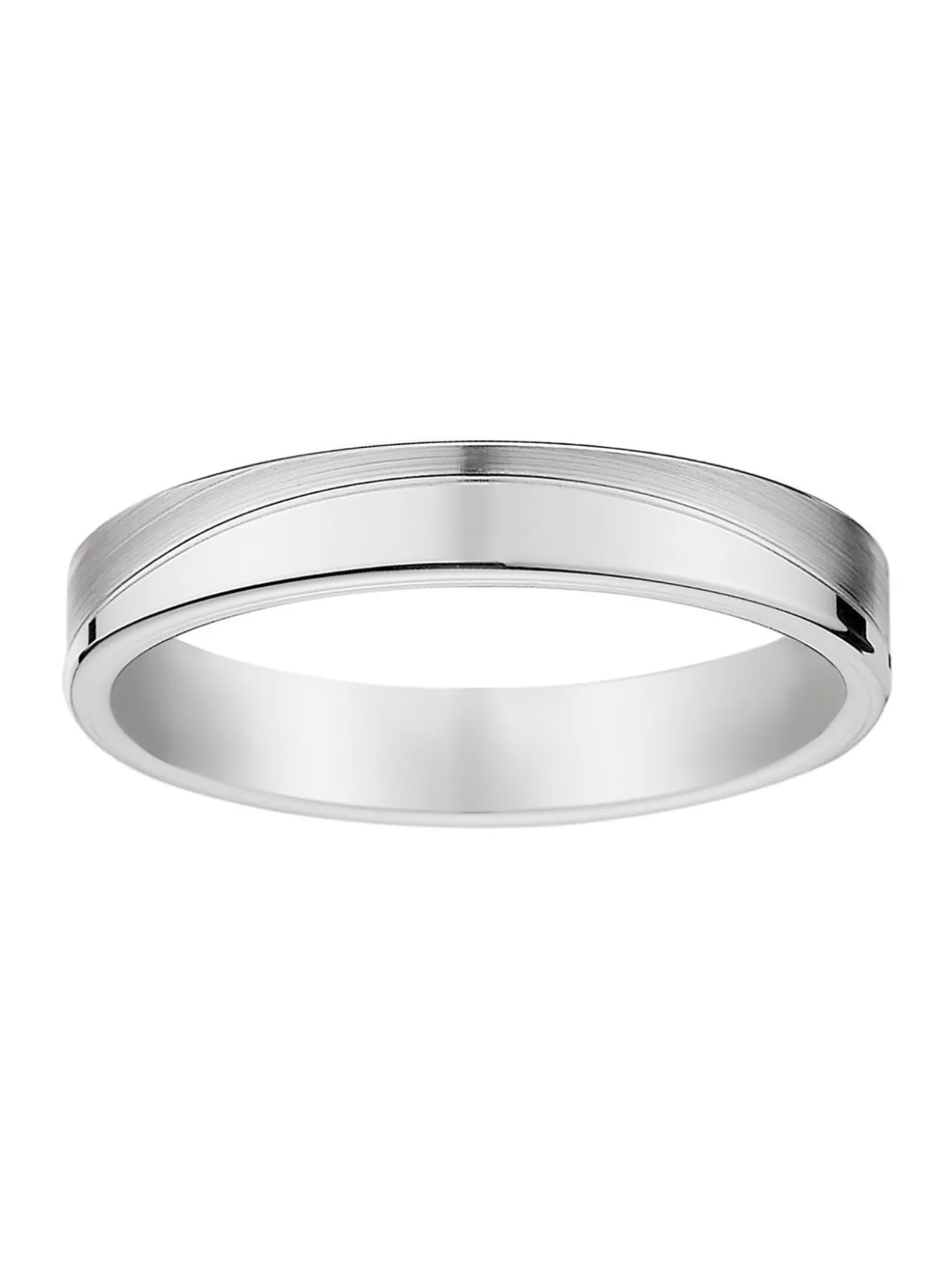 Alliance moderne en or blanc 18 carats_x005f_x000D_brossée et polie