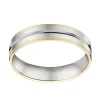 Alliance moderne liseré or bicolore 9 carats