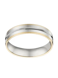 Alliance moderne liseré or bicolore 9 carats