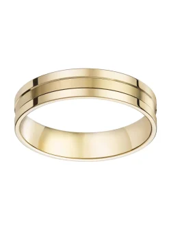 Alliance moderne or 9 carats brossée/polie