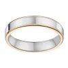 Alliance moderne or blanc et rose 9 carats