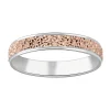 Alliance or 9 carats rose et blanc effet diamanté