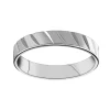 Alliance or blanc 18 carats striée de biais
