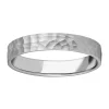 Alliance or blanc 9 carats martelée