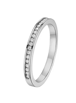 Alliance or blanc palladié 18 carats avec diamants