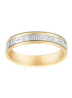 Alliance romaine bicolore or 18 carats