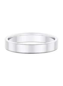 Alliance ruban plat confort or blanc 9 carats