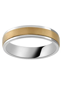 Alliance tournante or jaune et blanc 9 carats