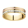 Alliance trois ors effet diamanté 18 carats
